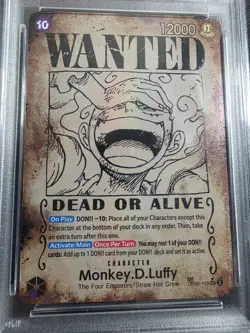 PSA 10 Monkey D. Luffy OP09 #119 Luffy Gear 5 Wanted Poster ONE PIECE EN - Image 3