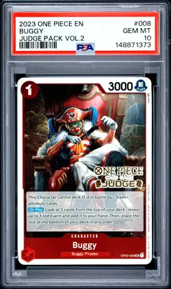 2023 ONE PIECE JUDGE PACK VOLUME 2 008 BUGGY PSA 10 GEM MINT - Image 1