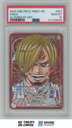 2024 One Piece PRB01 Alternate Art Sanji PSA 10 #PRB01-001 - Image 1