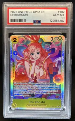 2025 One Piece Legacy of the Master Shirahoshi Super Rare #OP12-102 PSA 10 - Image 1