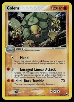 Pokemon Card - Golem Legend Maker 6/92 Holo Rare - Image 1