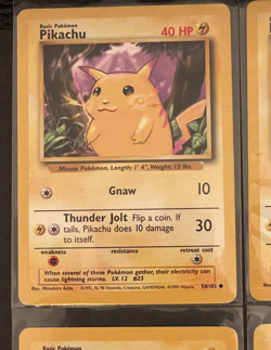 Lot of 4 Pikachu 58/102 ORIGINAL BASE SET COLLECTION POKEMON CARD 1999 CLASSIC - Image 2