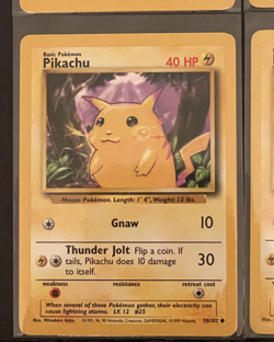 Lot of 4 Pikachu 58/102 ORIGINAL BASE SET COLLECTION POKEMON CARD 1999 CLASSIC - Image 4