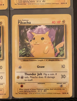 Lot of 4 Pikachu 58/102 ORIGINAL BASE SET COLLECTION POKEMON CARD 1999 CLASSIC - Image 5
