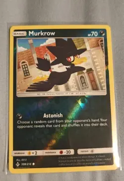 Pokemon TCG Murkrow 108/214 Sm-Unbroken Bonds Reverse Holo NM-LP Card - Image 1