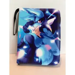 Pokemon Lucario Trading Card Binder 4-Pocket Zip Binder 400 Card Collector Album - Image 1