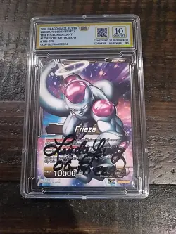 Frieza Dragon Ball Super Card Graded 10 Signed Linda Young - Image 1