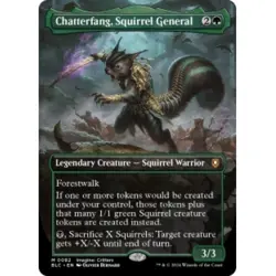 CHATTERFANG, SQUIRREL GENERAL (BORDERLESS) Bloomburrow: Commander Magic MTG CARD - Image 1