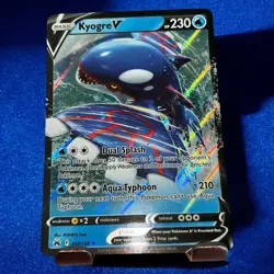 Pokemon TCG Kyogre v Holo Ultra Rare Card Sword & Shield Crown Zenith 037/159 - Image 1
