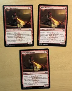 3 MTG Witty Roastmaster Cards, Streets Of New Capenna - Image 1