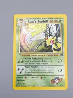 Koga’s Beedrill 9/132 Gym Challenge Holo Rare Pokemon Card WOTC LP - Image 4