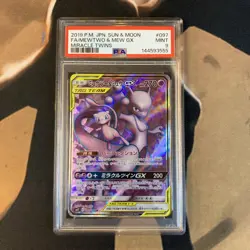 Mewtwo & Mew GX PSA 9 Miracle Twins 097/094 Japanese Pokemon Card Mint - Image 1