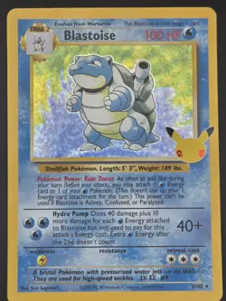 Pokemon TCG Blastoise Celebrations Card 2/102 25th Anniversary Edition Nm - Image 1