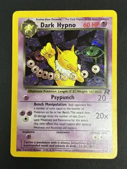 Pokemon Dark Hypno TCG Holo Rare Card 9/82 - Image 1