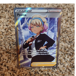 Pokemon Peonia Full Art Ultra Rare Holo Trainer Card 196/198 Chilling Reign - Image 1