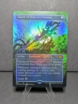 Sword of Feast and Famine (Borderless) Double Masters Foil - Image 1
