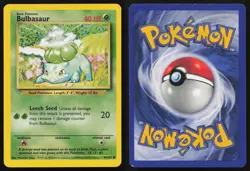 Bulbasaur 44/102 Common Base Set Unlimited Pokemon English LP - Image 3