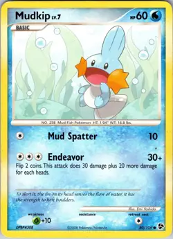Mudkip 80/106 Common Great Encounters Pokemon Moderately Played - Image 1