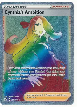 2022 POKEMON SWSH BRILLIANT STARS CYNTHIA'S AMBITION RAINBOW RARE #178 MINT - Image 1