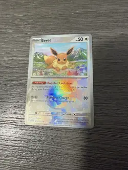Pokemon Prismatic Evolutions Eevee PokeBall Reverse Holo Pattern 74/131 NM-Mint! - Image 1