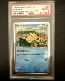2025 Pokemon Psyduck #007 Mega Evolution Three Pack Blister Promo - Image 1