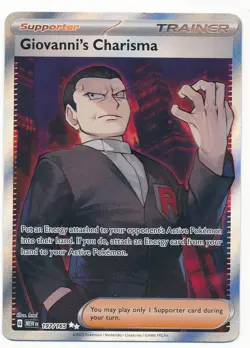 2023 POKEMON SCARLET & VIOLET 151 FULL ART GIOVANNI'S CHARISMA #197 MINT - Image 1
