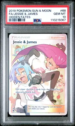 Pokemon Hidden Fates Jessie James #68 PSA 10 - Image 1