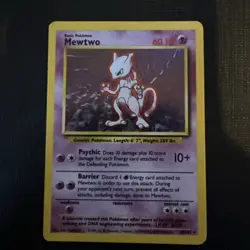Pokemon - Mewtwo - Base Set - Holo Rare 10/102 - VINTAGE- Mp - Image 1