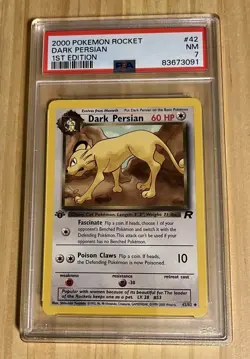 2000 Pokemon - WOTC - Team Rocket - 1st Edition Dark Persian 42/82 PSA 7 - Image 1
