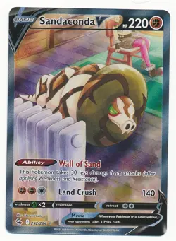 2021 POKEMON SWORD & SHIELD FUSION STRIKE FULL ART SANDACONDA V #252 MINT - Image 1