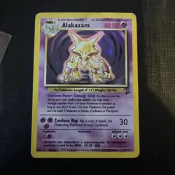 Pokemon TCG Alakazam Base Set 2 1/130 Holo Rare Damaged - Image 1