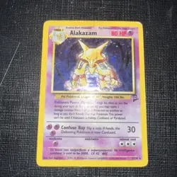 Pokemon TCG Alakazam Base Set 2 1/130 Holo Rare Damaged - Image 2