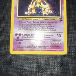 Pokemon TCG Alakazam Base Set 2 1/130 Holo Rare Damaged - Image 3