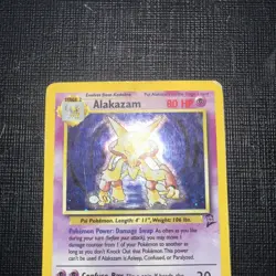 Pokemon TCG Alakazam Base Set 2 1/130 Holo Rare Damaged - Image 4