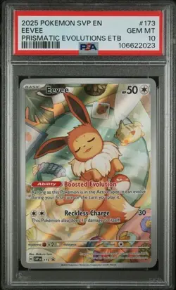 2025 POKEMON SVP EN PRISMATIC EVOLUTIONS ETB PROMO #173 EEVEE PSA 10 - Image 1