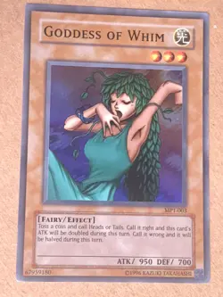 yugioh GODDESS OF WHIM MP1-003 Super McDonalds Promo Lightly Played (Excellent) - Image 1