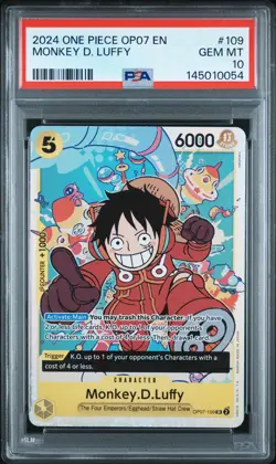 2024 ONE PIECE OP07-500 YEARS IN THE FUTURE #109 MONKEY D. LUFFY PSA 10 - Image 1