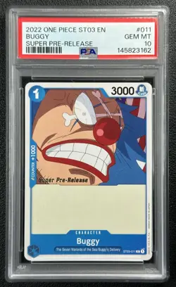 BUGGY PSA 10 2022 ONE PIECE EN #ST03-011 SUPER PRE-RELEASE 3162 - Image 1