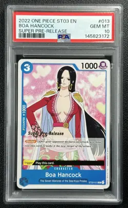 BOA HANCOCK PSA 10 2022 ONE PIECE EN #ST03-013 SUPER PRE-RELEASE 3172 - Image 1