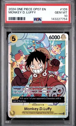 One Piece 2024 OP07-500 Years in the Future #109 Monkey D. Luffy PSA 10 - Image 1