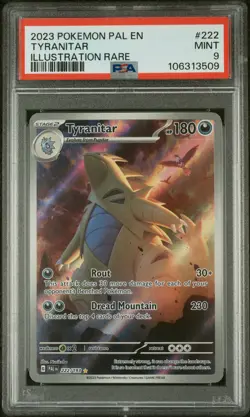 Tyranitar 2023 Pokemon Pal En-Paldea Evolved #222/193 Illustration Rare PSA 9 - Image 1