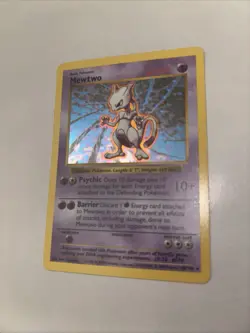 Pokemon TCG Mewtwo Holo Rare 10/102 1995 Shadowless Base Set Unlimited Edition - Image 3