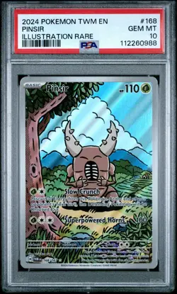 PSA 10 Pokemon 2024 Twilight Masquerade #168/167 Pinsir Illustration Rare Holo - Image 1