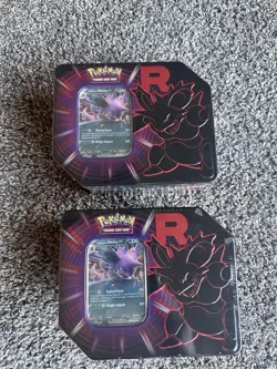 Destined Rivals Team Rocket Tin (Nidoking ex) - Sealed New - Pokemon TCG - Image 1