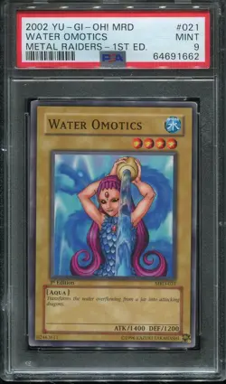 2002 Yu-Gi-Oh! Metal Raiders 1st Edition #021 Water Omotics psa 9 Mint - Image 1