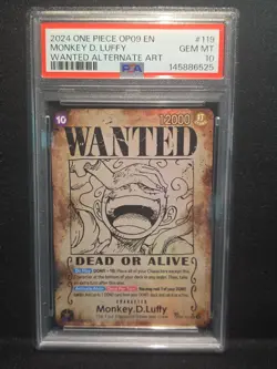 2024 One Piece Monkey D. Luffy Wanted OP09 EN. Alternate Art SP! OP05-119 PSA-10 - Image 1