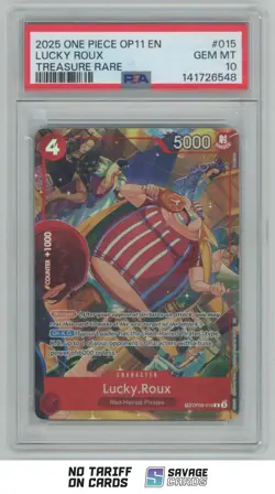 2025 One Piece OP11 Treasure Rare Lucky.Roux PSA 10 #OP09-015 - Image 1