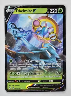 Dhelmise V 9/202 - Sword & Shield - Rare Holo V Pokemon Card - NM - Image 2