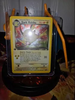 Pokemon Dark Raichu Holo 1st Edition Secret Rare Card 83/82 - Image 2
