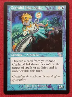 Magic The Gathering JUDGMENT CEPHALID INKSHROUDER blue card MTG - Image 1